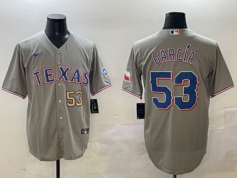 Men Texas Rangers #53 Garcia Grey Game 2025 Nike MLB Jersey style 5